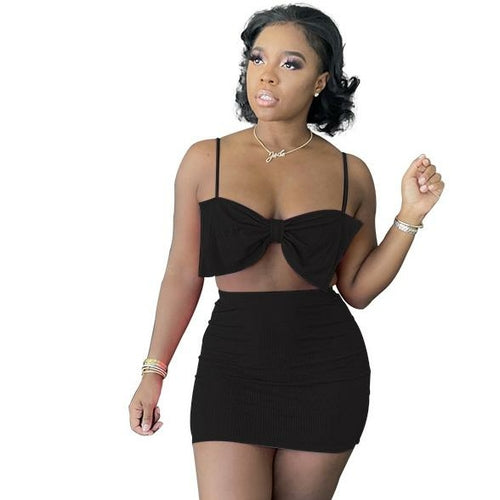 Two Pieces Sets Crop Top and Skinny Skirt