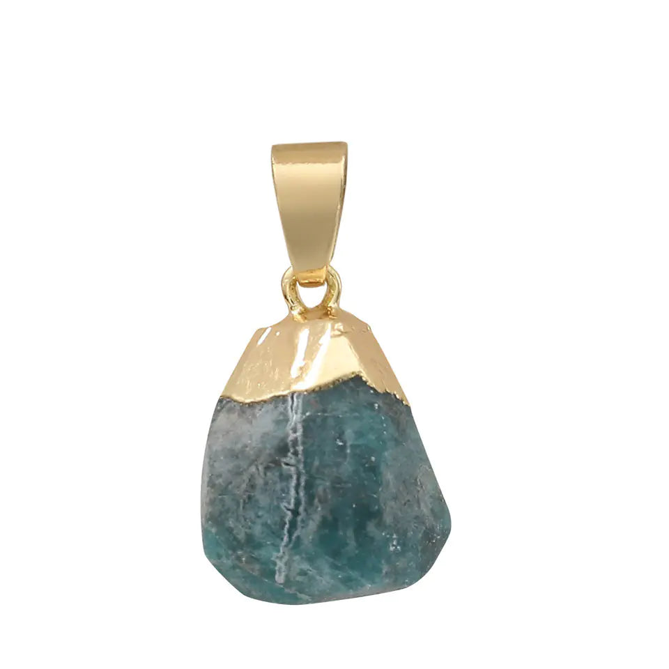 Natural Stone Necklace with Crystal Pendant Accessories