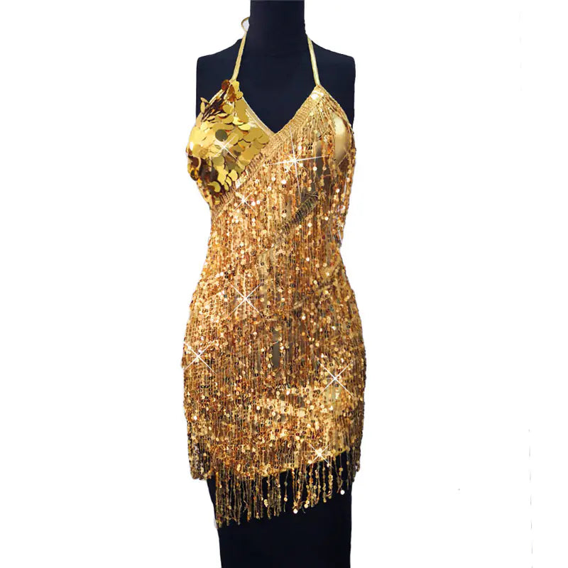 Sequin Fringe Dress for Nightclubs - Sexy Bodycon Style