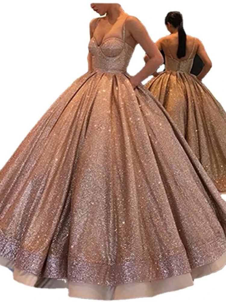 Backless Halter Dress with Shiny Pleated Skirt