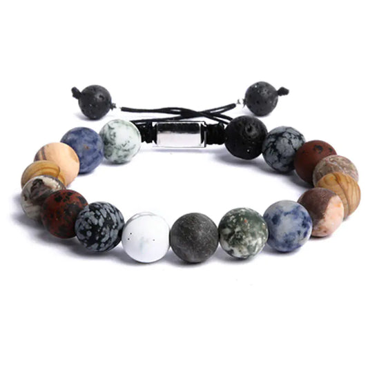 Stone Solar System Bracelet with Eight Planets