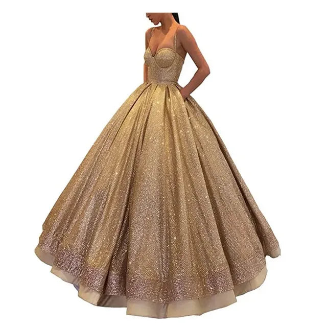 Backless Halter Dress with Shiny Pleated Skirt