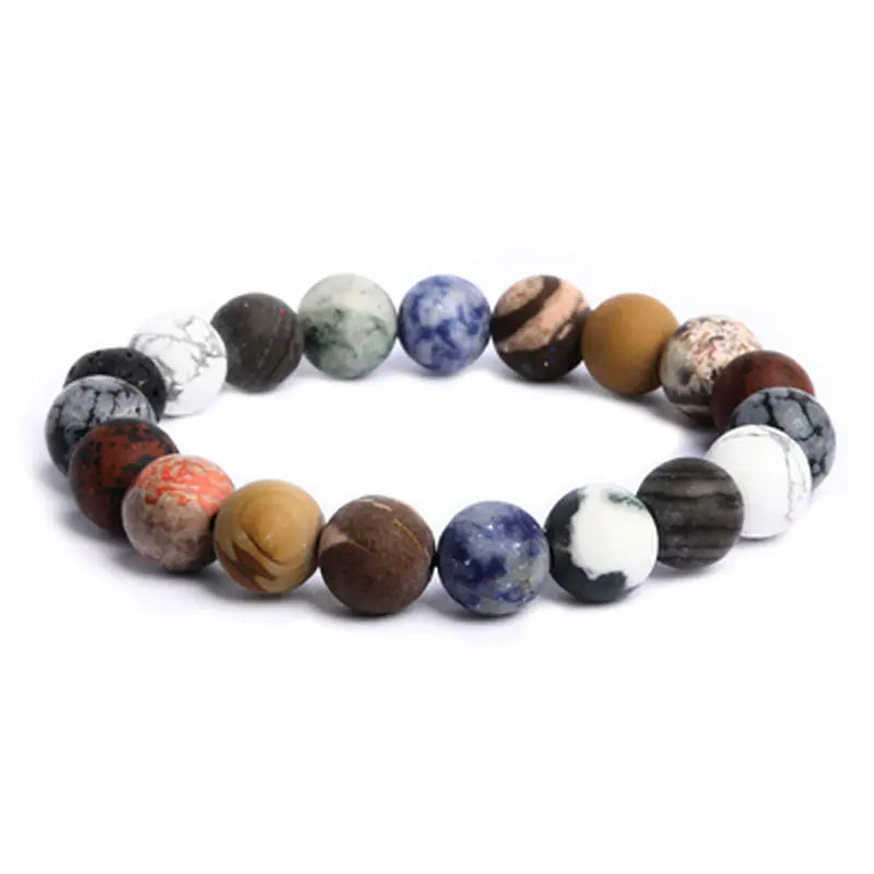 Stone Solar System Bracelet with Eight Planets