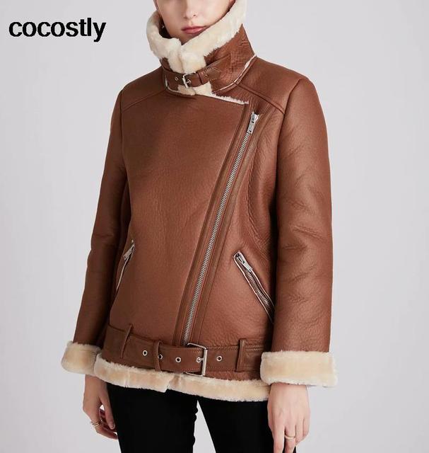 High Quality Faux Leather Fur Coat