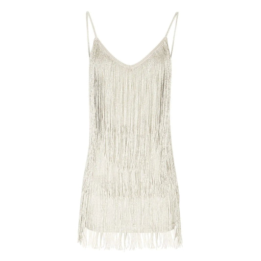 Dress V Neck Club Mini Dress Silver