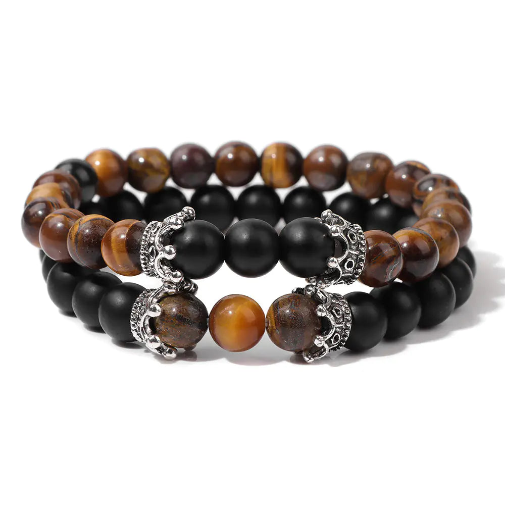 Natural Stone Bead Bracelet Set Combination