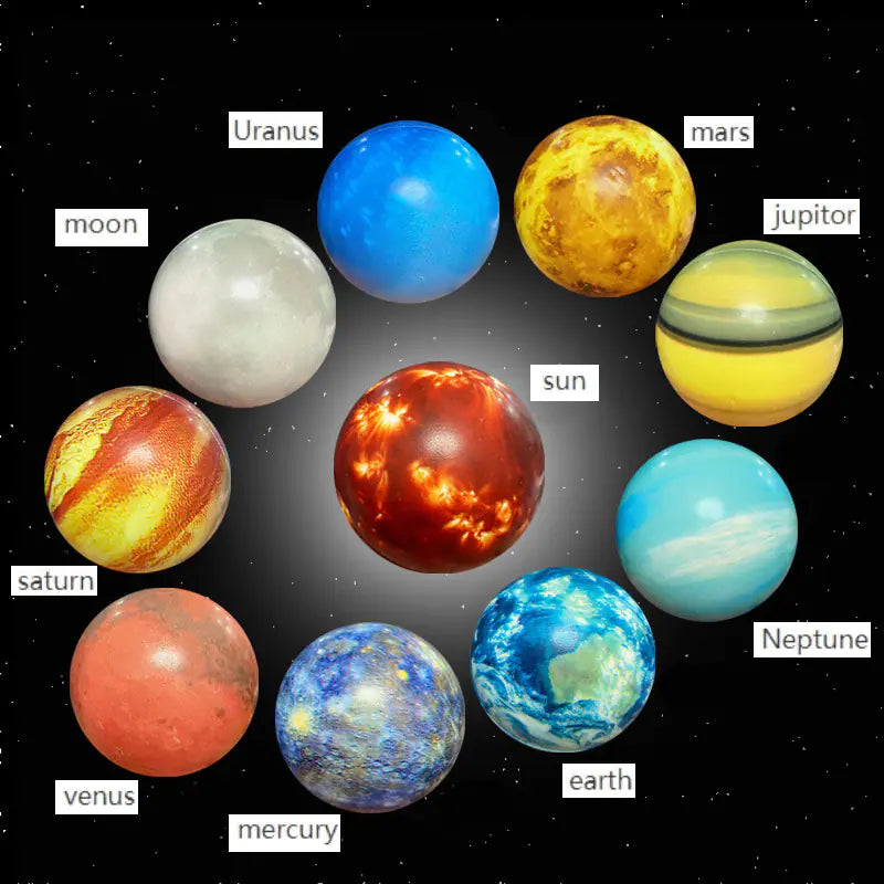 Eight Planets Bouncy Ball Stress Relief Toy for Kids
