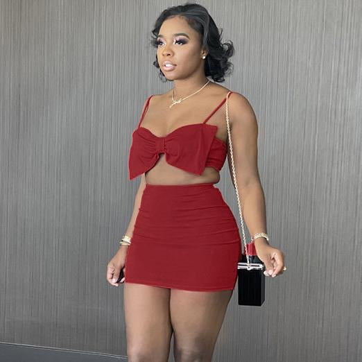 Two Pieces Sets Crop Top and Skinny Skirt