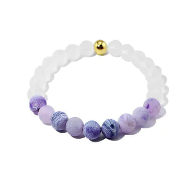 Natural Stone Agate Bead Bracelet for Women