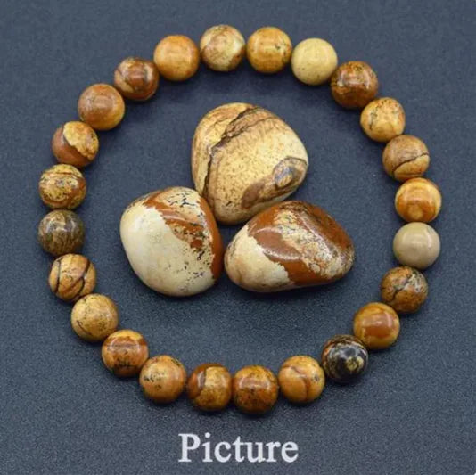 Natural Stone Beaded Elastic Bracelet