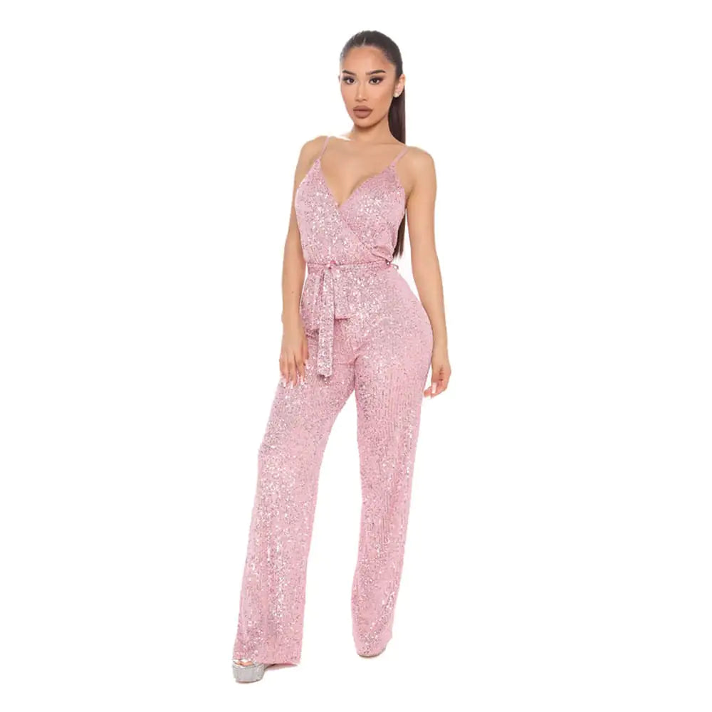 Sleeveless Backless Sequin Slim Fit Fashion Jumpsuit