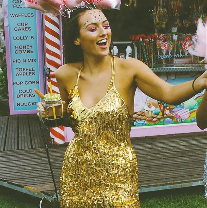 Sequin Fringe Dress for Nightclubs - Sexy Bodycon Style