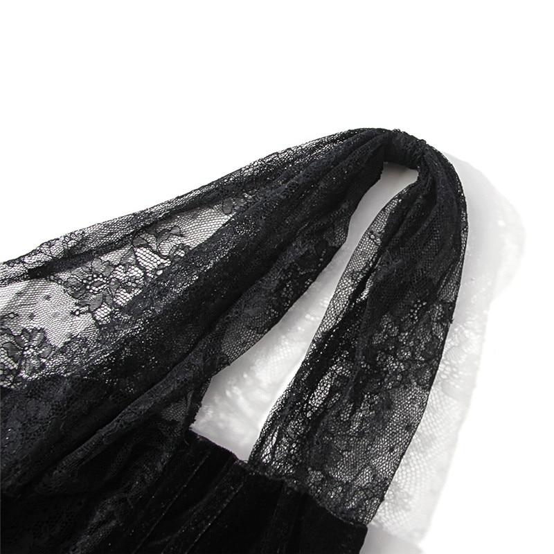 One Shoulder Mesh Crop Top Black Sleeveless Lace See Through Top