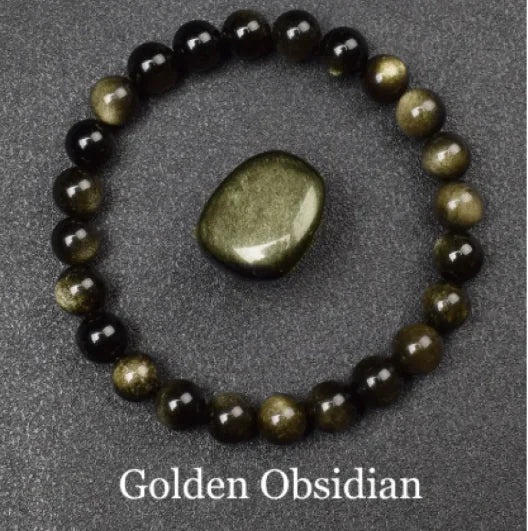 Natural Stone Beaded Elastic Bracelet