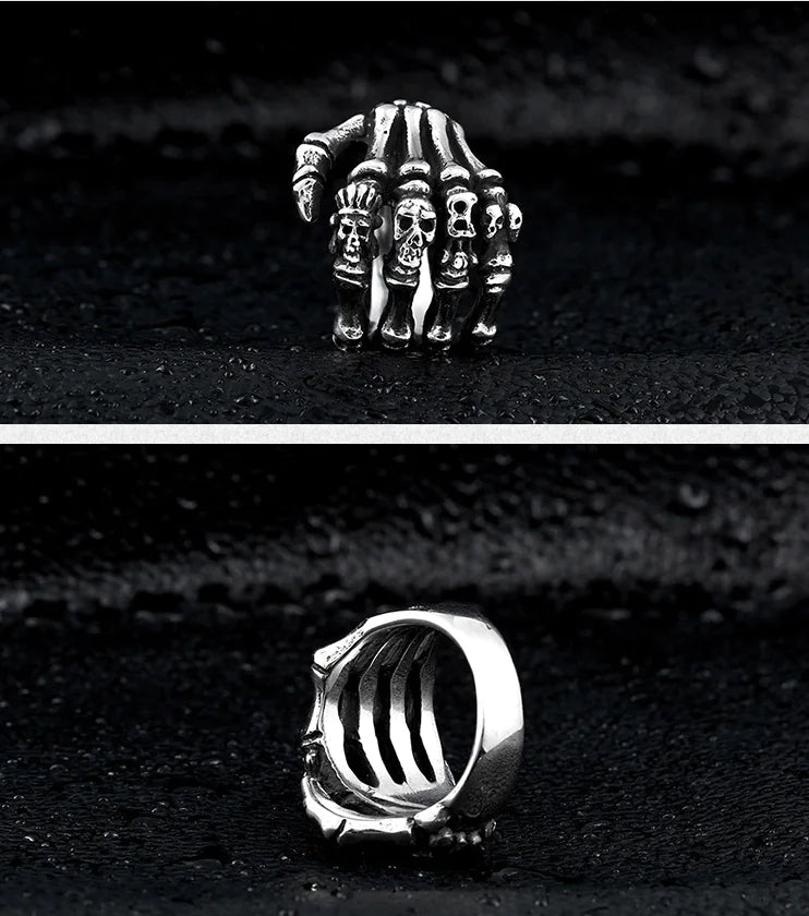 Punk Skull Stainless Steel Men's Ring - Unique Design