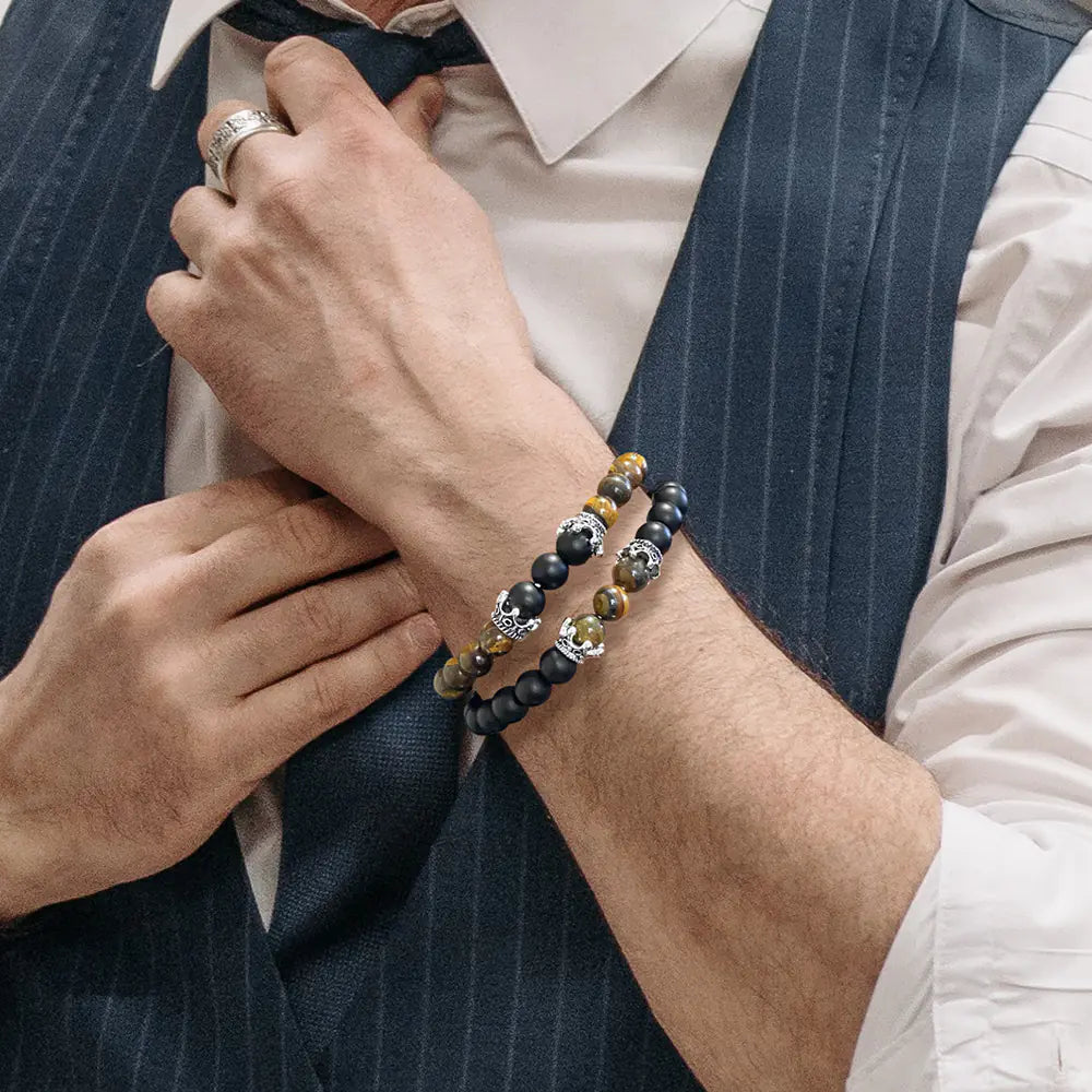 Natural Stone Bead Bracelet Set Combination