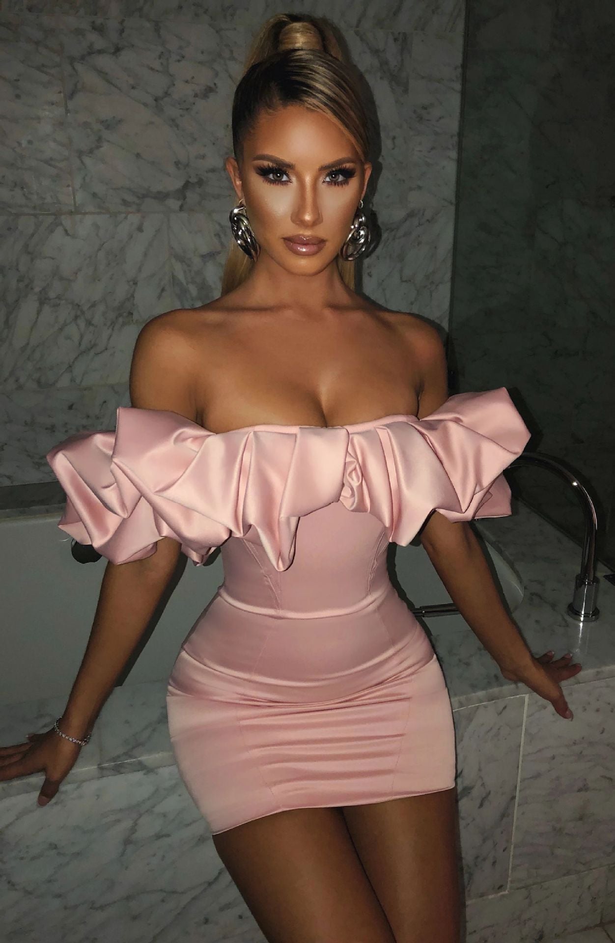 Strapless Off-Shoulder Bodycon Dress