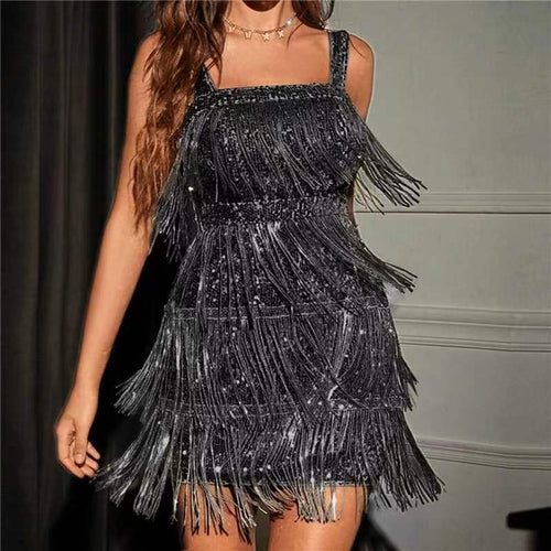 Fringed Sling Beaded Dress