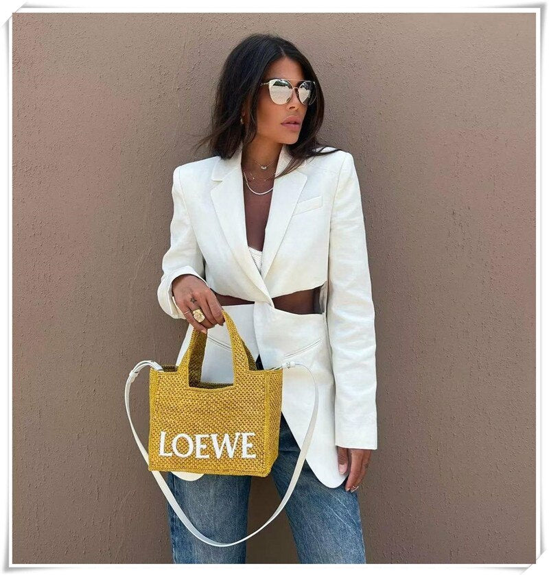 Solid Cross Hollow Out Waist Blazer Dress