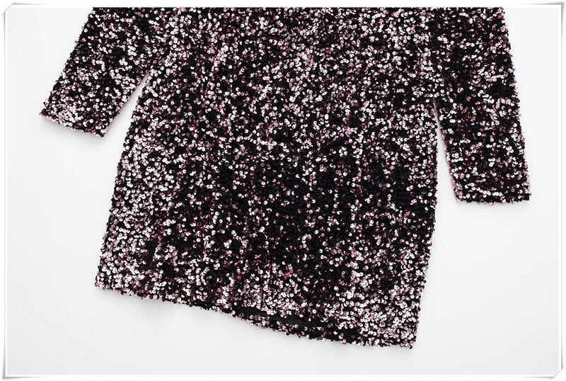 Sequined Backless Sexy Dress