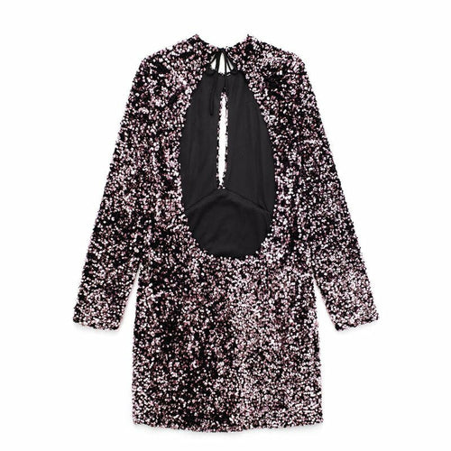 Sequined Backless Sexy Dress