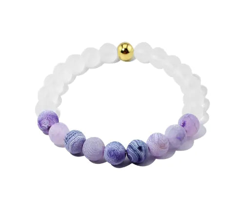 Natural Stone Agate Bead Bracelet for Women