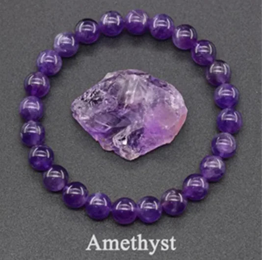 Natural Stone Beaded Elastic Bracelet