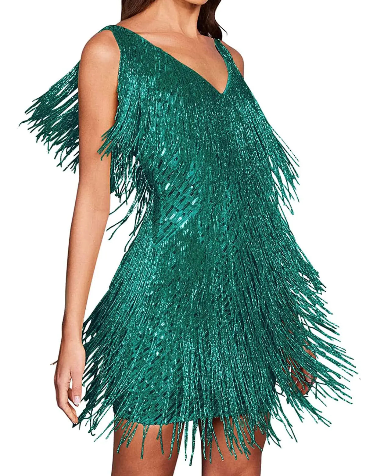 V Neck Sequin Dress for Women
