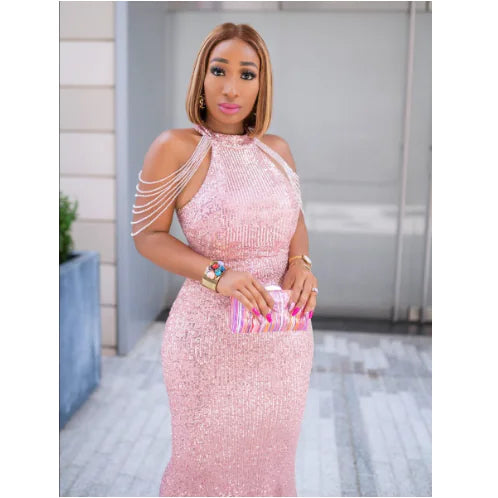 Plus Size Sequin Off Shoulder Party Dress