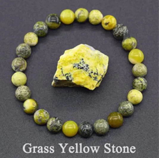 Natural Stone Beaded Elastic Bracelet