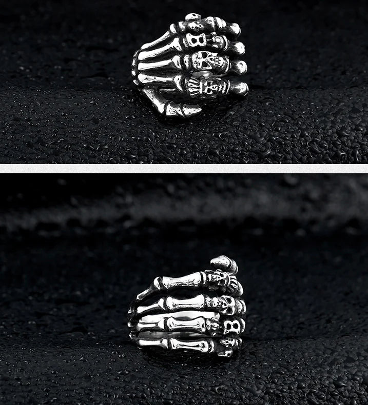 Punk Skull Stainless Steel Men's Ring - Unique Design