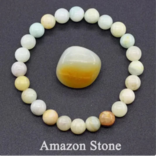 Natural Stone Beaded Elastic Bracelet