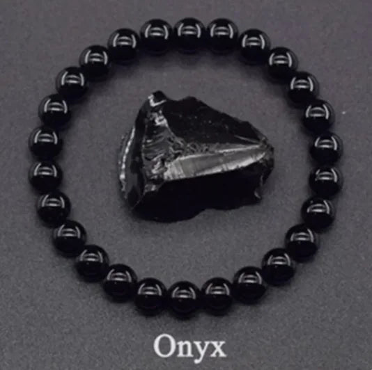 Natural Stone Beaded Elastic Bracelet