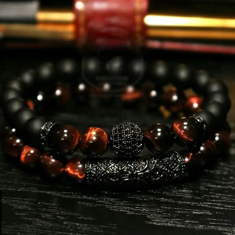 Men's DIY Bracelet with 8mm Tiger Eye Stones