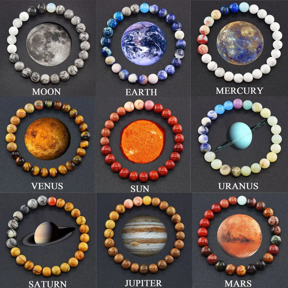 Fashion Jewelry Eight Planets Natural Stone Bracelet