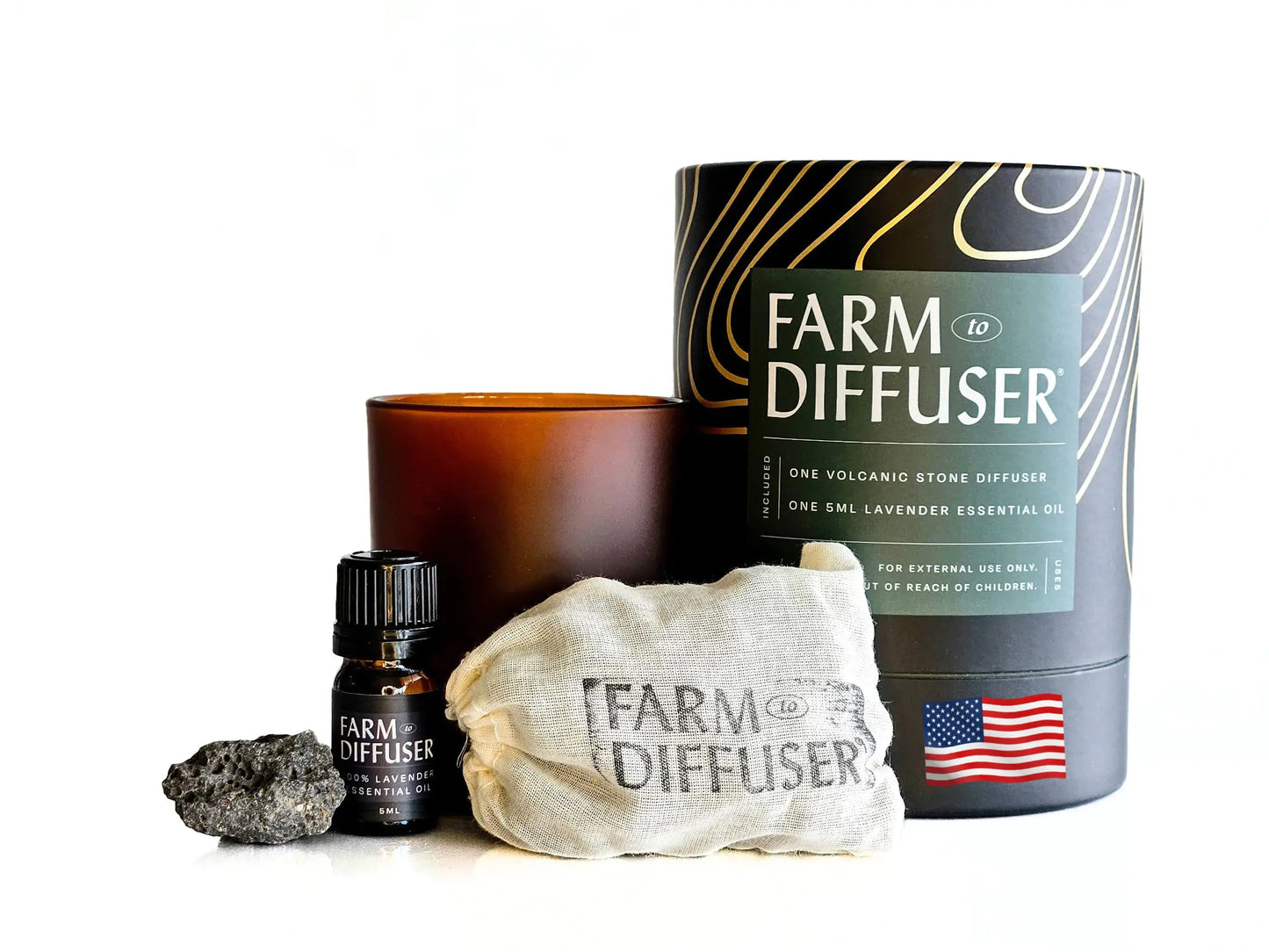 Lava Stone Diffuser Set – Natural & Cordless Aromatherapy