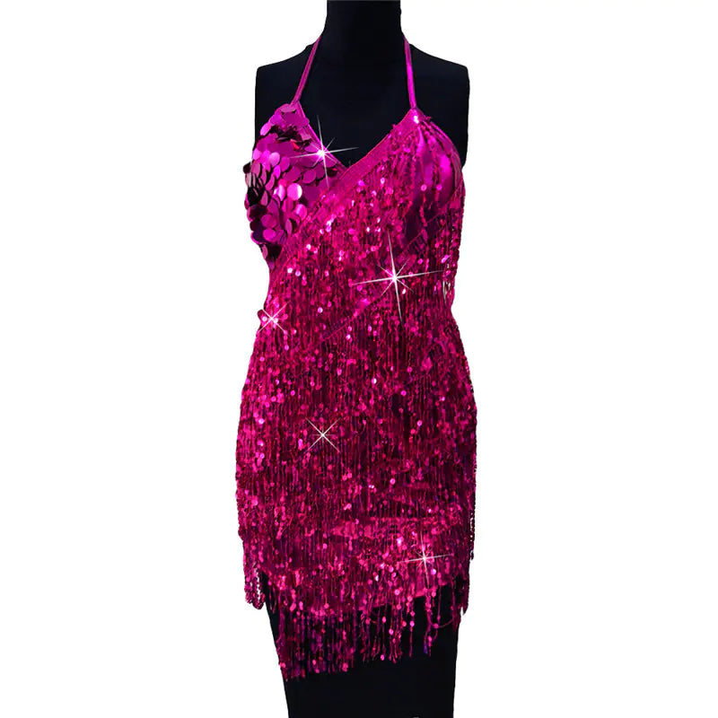 Sequin Fringe Dress for Nightclubs - Sexy Bodycon Style