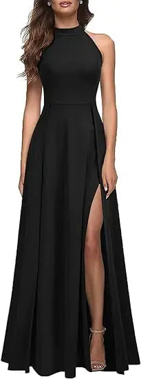Halter Evening Dress for Women's Fashion