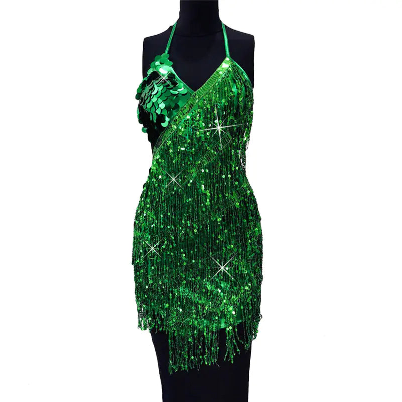 Sequin Fringe Dress for Nightclubs - Sexy Bodycon Style