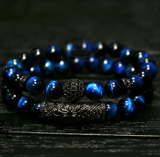 Men's DIY Bracelet with 8mm Tiger Eye Stones